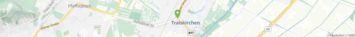 Kartendarstellung des Standorts für Engel-Apotheke in 2514 Traiskirchen